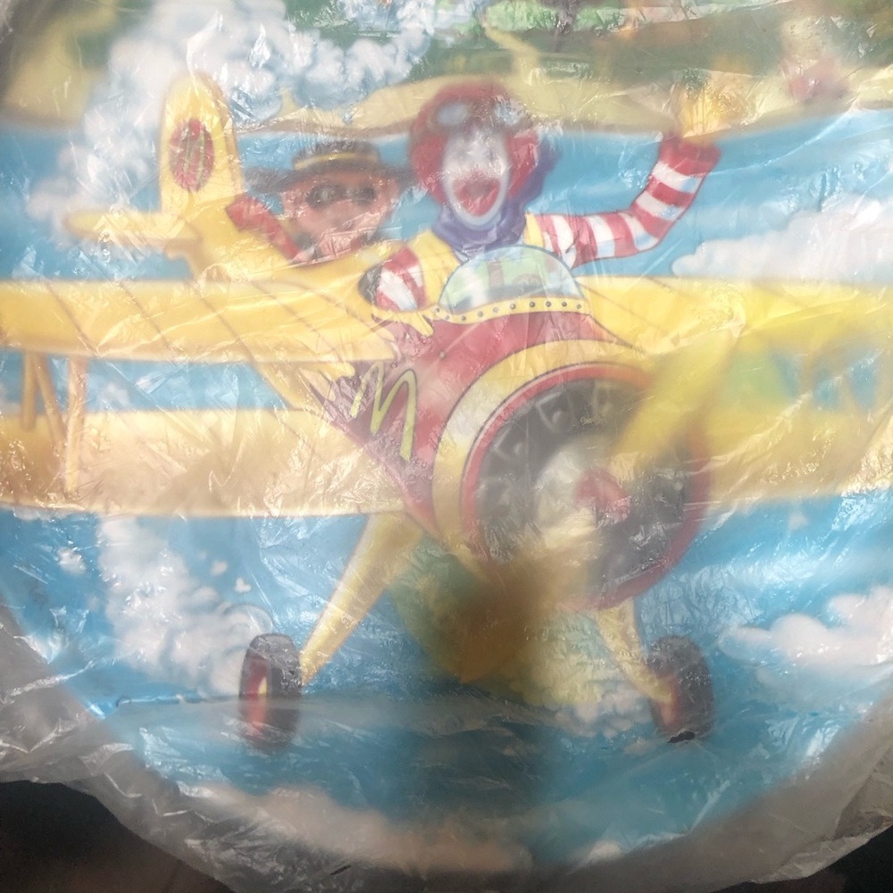 McDonald's Ronald McDonald Yellow & Red Airplane Graphic Bag